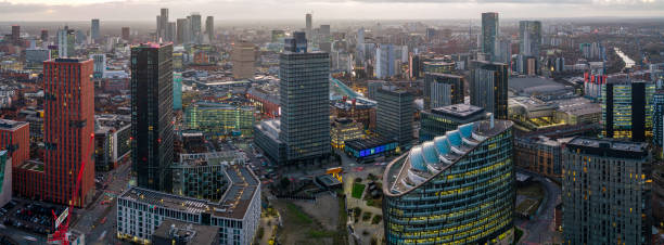 istock Manchester Skyline Aerial Panorama 2193753199