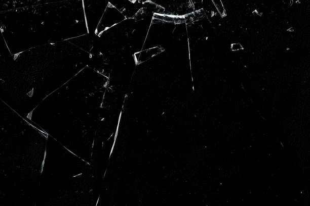 istock Hole broken glass with crack and particle texture 2193758453