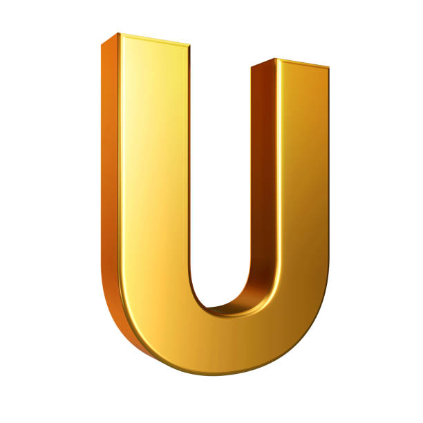 istock Golden font. Alphabet letter U isolated on a white background with clipping path. 3d illustration. 2193761780