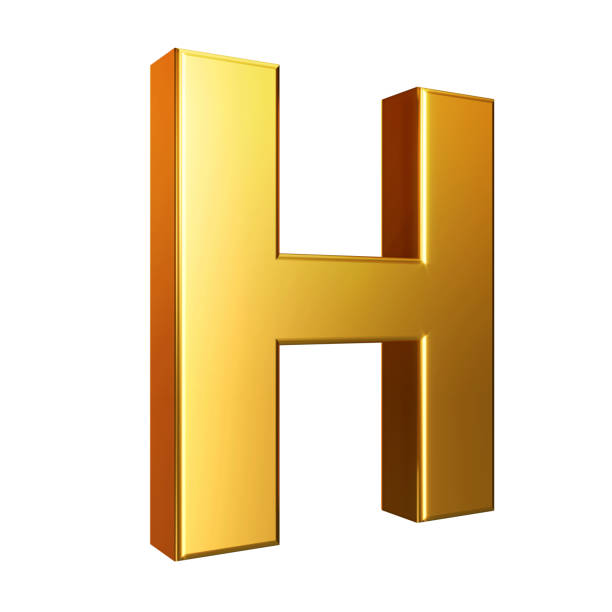istock Golden font. Alphabet letter H isolated on a white background with clipping path. 3d illustration. 2193762744
