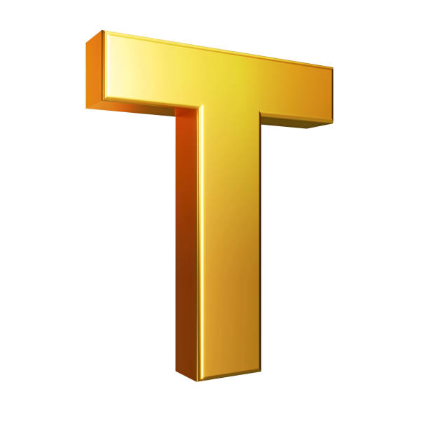 istock Golden font. Alphabet letter T isolated on a white background with clipping path. 3d illustration. 2193763026