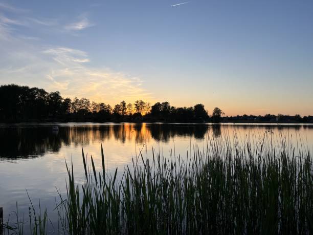 istock Sunset on the lake 2193769060
