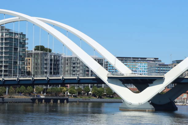 Close-up of the arches on the Fredrick Douglass Bridge in Washington D.C.