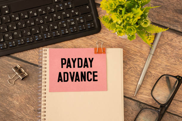 istock PAYDAY ADVANCE gray beautiful background. business text. 2193774016