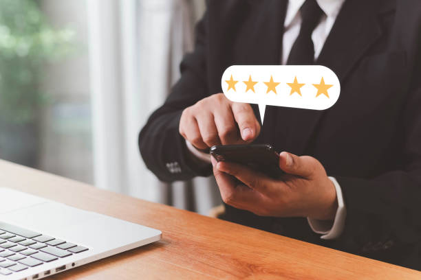 istock Customer Satisfaction Survey concept, 5-star satisfaction, service experience rating online application, customer evaluation product service quality, satisfaction feedback review, good quality most. 2193775374