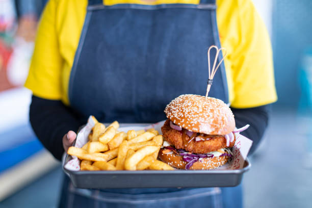istock Chicken Burger and Fries 2193775748
