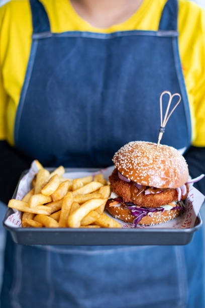 istock Chicken Burger and Fries 2193775781