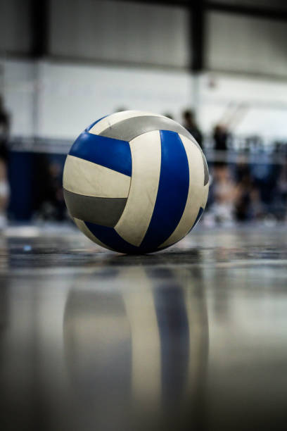 istock Volleyball on reflective gym floor 2193775999