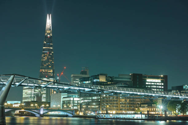istock The Millennium Bridge and the Shard at night 2193776066