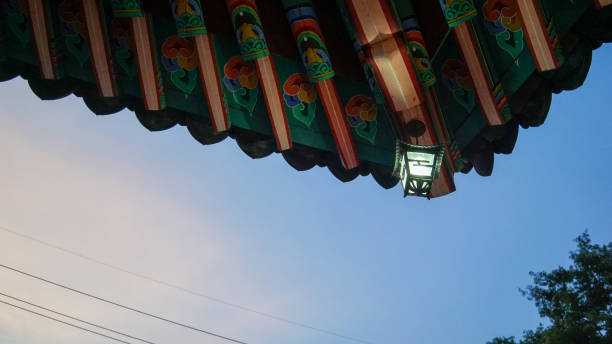 Traditional Korean Roof with Lantern