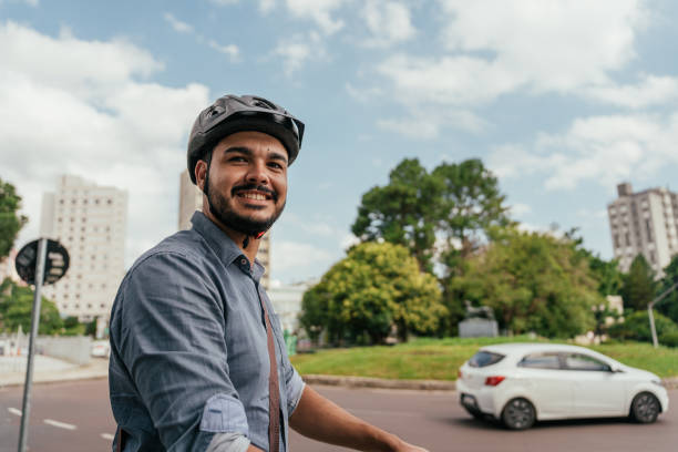 istock Portrait of worker using electric scooter in city 2193790314