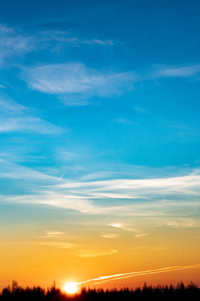 Dawn skies, pink clouds, delicate colors, bright sky