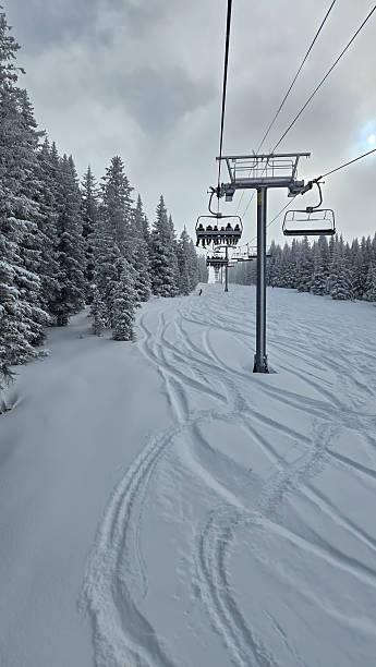 Skiing on a Snowy Day in Vail, Colorado