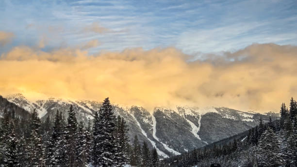 istock Winter Sunset on I-70 in Colorado, Passing by Copper Mountain 2193802752