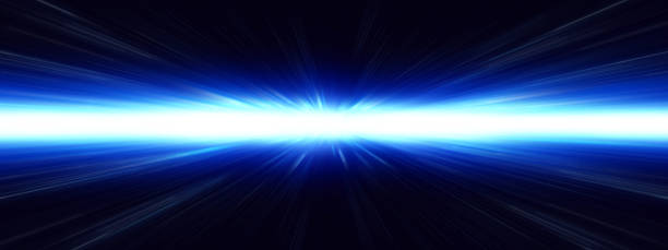 istock 3d illustration of glowing blue light lines on a black background 2193807131