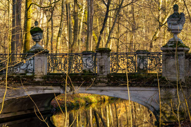 A grey, wet winter's day in Brandenburg. The Glienicke Bridge (1907) crosses the Havel and connects Berlin with Potsdam. (photographed from the Potsdam side)