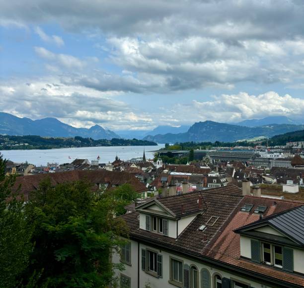 istock Old village by a lake 2193808393