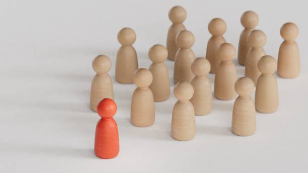 istock Leadership concept with chess pawn illustration. Emerging leader within employess.3D rendering on white background. 2193809932