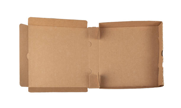 istock Pizza Box Isolated, Craft Paper Delivery Package Mockup, Cardboard Box on White Background 2193810854