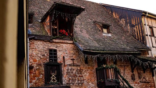 Street architecture in the small historical city of Endersbach by Stuttgart, Baden-Wuerttemberg, Germany. Fachwerk houses, German culture and construction traditions