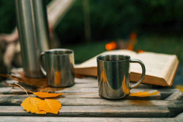 istock Book, thermos and fire, cozy autumn 2193815037