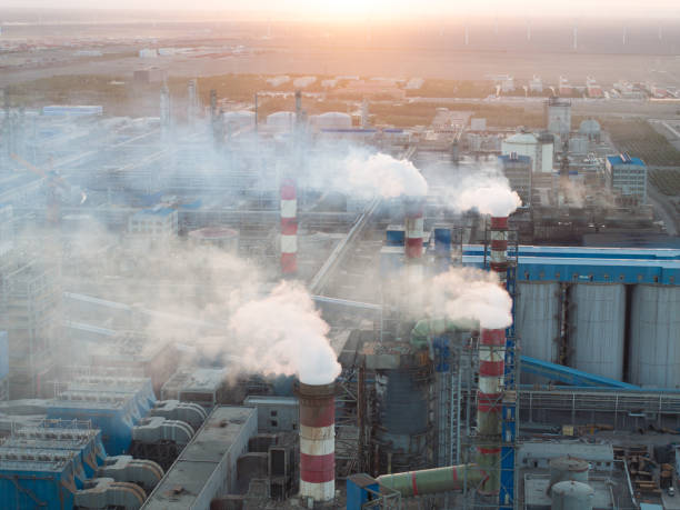 istock Chemical plant at sunset 2193816695