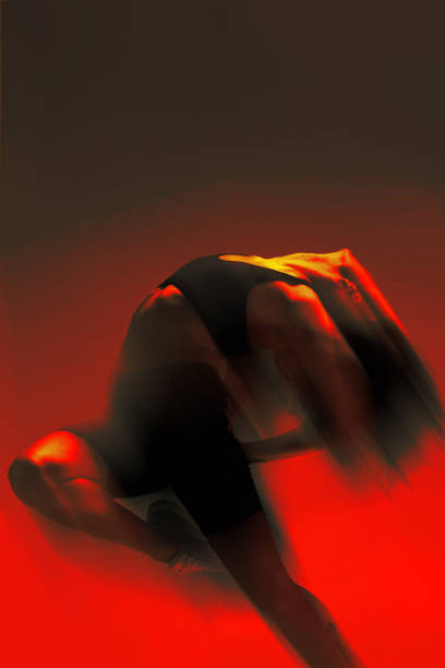 Modern dance with ballet shoes in studio