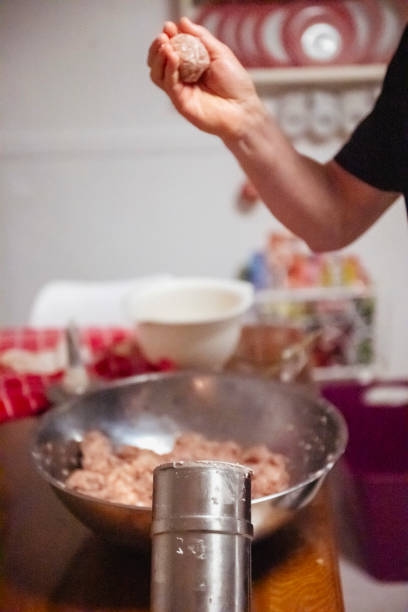 istock Making a Romanian garlic sausage at home 2193833169