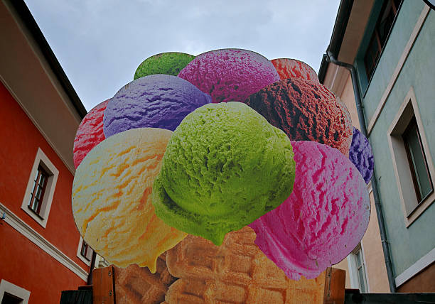 Colorful shot of various gelato flavors, listing Tiramisu, Nutella, Chocolate Raspberry, Cherry Vanilla, Espresso Chip, Cannoli Cream, Strawberry Shortcake and Vanilla.
