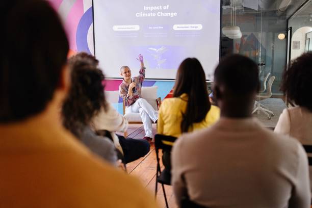 istock Businesswoman leading a seminar about climate change 2193841857