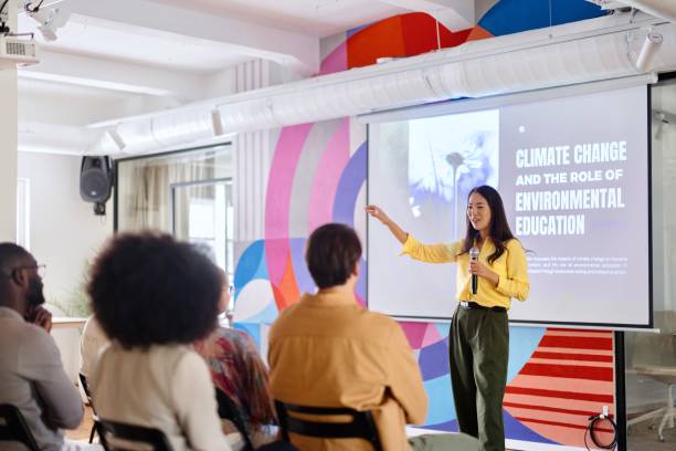 istock Woman talking on a business seminar 2193842383