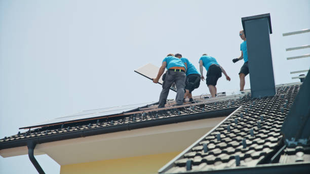 istock Caucasian Male Technicians Installing Solar Panels On Roof 2193843698