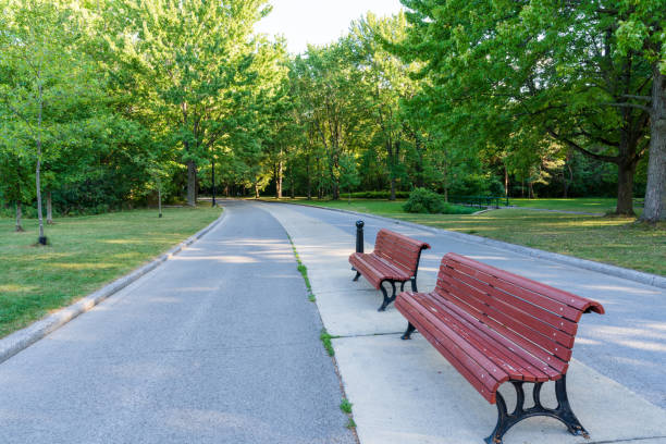 istock Angrignon Park walking trail in summer time. Montreal, QC, Canada. 2193848567