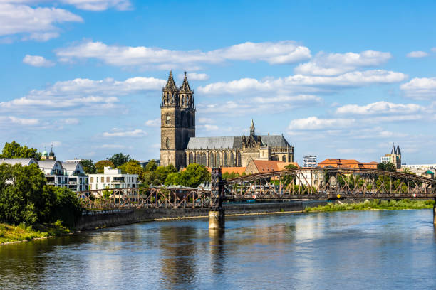 istock Magdeburg Cathedrale with river Elbe 2193850986