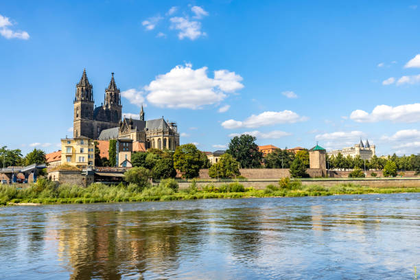 istock Magdeburg Cathedrale with river Elbe 2193850991