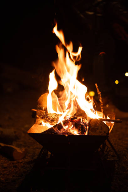 istock Outdoor stove bonfire at night 2193857063