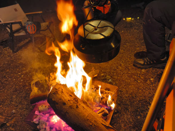 fire in the fireplace