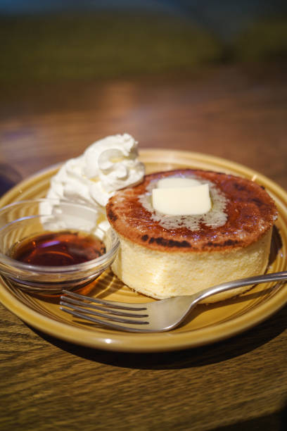 istock Fluffy Japanese Pancake with Butter and Maple Syrup 2193857967