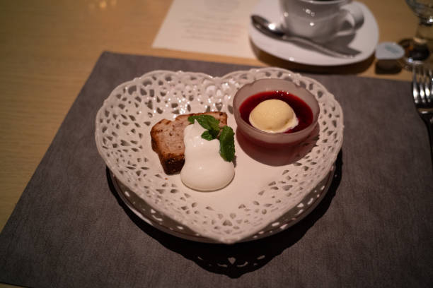istock Elegant Dessert Plate with Cake and Ice Cream 2193858256
