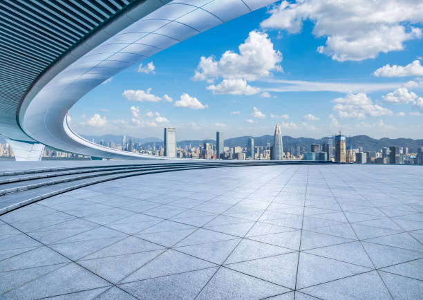 istock Empty square floor and bridge with modern city buildings scenery in Shenzhen 2193858329