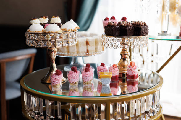 istock Delicious desserts decorating elegant candy bar table for wedding reception 2193861681
