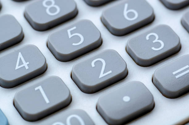 Close up of calculator button or key.