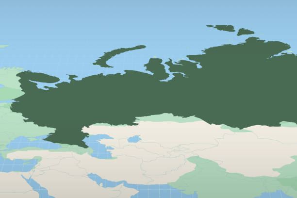 istock Russia highlighted on a detailed map, geographic location of Russia. 2193870978