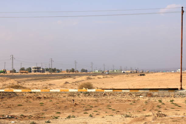 Road in the desert between Tikrit and Mosul, Iraq