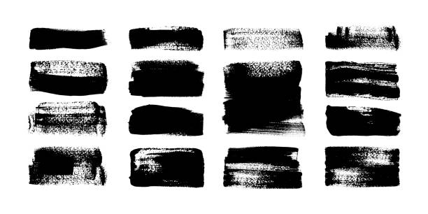 istock Black and White Hand Drawn Grunge Brush Strokes and Lines. Creative brush lines with rough edges. Abstract freehand doodle line borders. Highlight splashes 2193874700