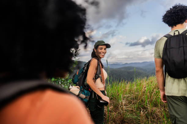 istock Friends talking during hiking on mountain 2193875135