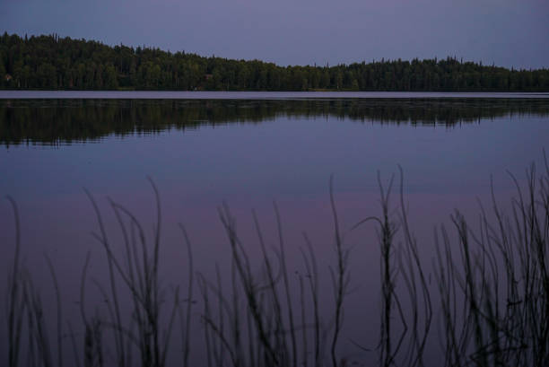 almost night on the lakes of Talkeetna in Alaska