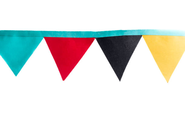 istock Colorful paper bunting party flags on white background, clipping path included 2193880125