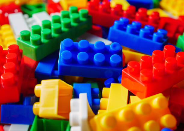 istock Building block toy with colorful blocks bricks toy, close up 2193880228
