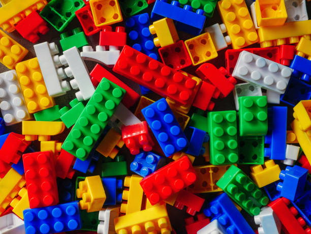 istock Building block toy with colorful blocks bricks toy, Top view 2193880233